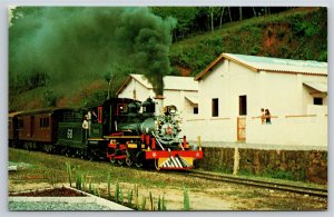 Trains~Brazilian State Railway VFCO Division 68 In Tindade~Vintage Postcard