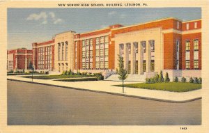 Lebanon Pennsylvania 1940s Postcard New Senior High School Building