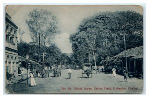 Colombo Ceylon Sri Lanka Street scene Union Place Postcard