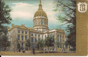 Atlanta GA, State Capitol, Heavily Embossed, Metallic ca. 1920