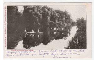 Boating Sheboygan River Wisconsin 1905c postcard