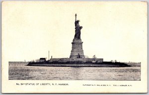 Statue Of Liberty New York Harbor NY Historic Landmark Postcard