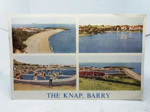 Children Paddling at The Knap Barry Island South Wales Vintage Postcard 1960s