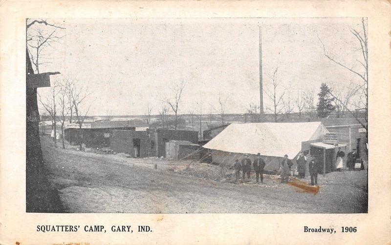 Gary Indiana~Squatters Camp~Broadway Lunch Room~Postcard c1910 