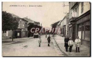 Postcard Old Acheres Avenue Conflans