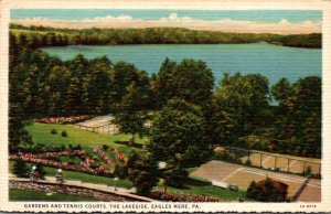 Pennsylvania Eagles Mere The Lakeside Gardens and Tennis Courts Curteich