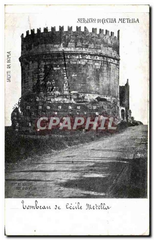 Postcard Old Sepolcro Di Cecilia Metella Tomb of Cecile