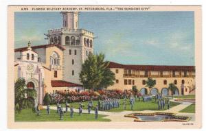 Florida Military Academy St Petersburg linen postcard