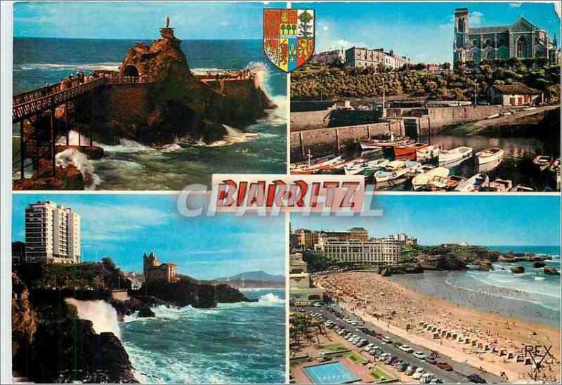 Modern Postcard Biarritz Pyrenees Atlantiques The Rock of the Virgin
