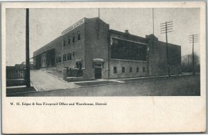 DETROIT MI EDGAR & SON FIREPROOF OFFICE & WAREHOUSE ANTIQUE POSTCARD