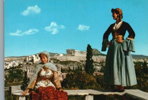 Postcard Greek Costumes Attica And Amalia Athens Greece Europe