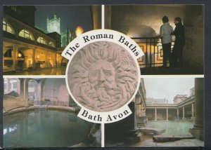 Somerset Postcard - Views of The Roman Baths, Bath Avon   RR5747