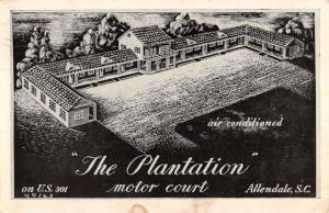 Allendale South Carolina Plantation Aerial View Antique Postcard K41593