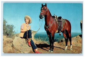 1958 Western Beauties Cowgirl Horse Fort Morgan Colorado CO Vintage Postcard 