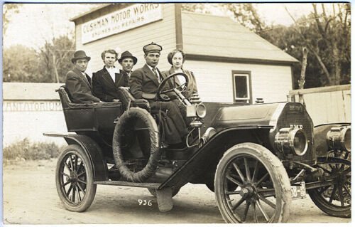 Hartley IA Cushman Motor Works Sanitarium EMF 30 Auto Real Photo RPPC Postcard 