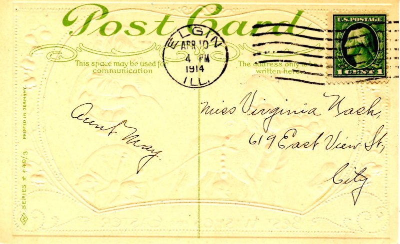 Greeting - Easter   (excessive postal ink)