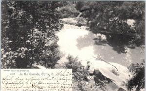 ELYRIA, OH Ohio   IN THE CASCADE Scene  1906  Rotograph   Postcard