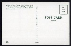 Florida MIAMI Airview Biscayne Blvd Hotel Row Library McAllistor Hotel - Chrome