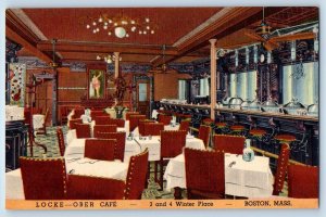 Boston Massachusetts MA Postcard Locke-Ober Cafe Interior Scene c1940s Vintage