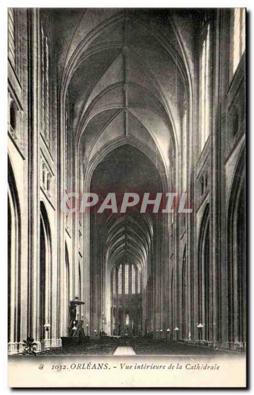 Old Postcard Orleans Inside view of the Cathedral