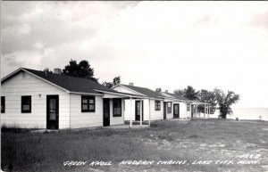 RPPC, Lake City MI Michigan  GREEN KNOLL MODERN CABINS  Roadside Motel Postcard