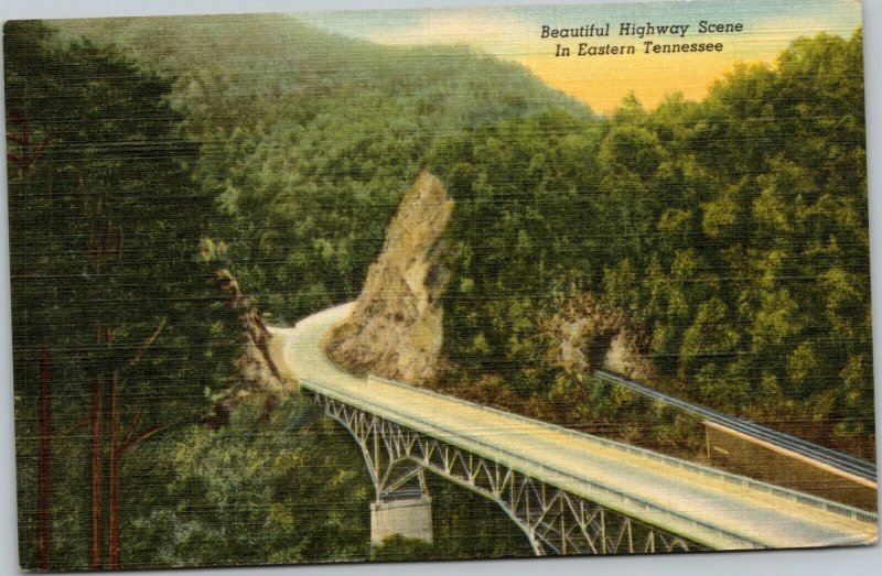 postcard Beautiful Highway Scene in Eastern Tennessee