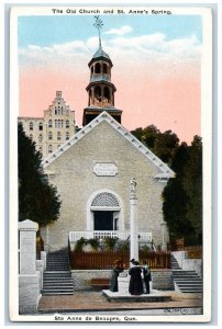 c1920's The Old Church St. Anne's Spring Ste Anne De Beaupre PQ Canada Postcard 