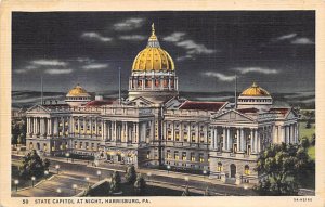 State Capitol at night Harrisburg, Pennsylvania PA  