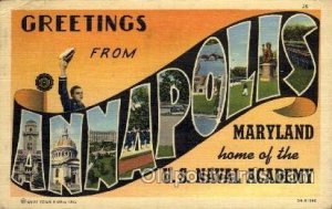 Annapolis, Maryland Large Letter Town 1942 crease left top corner , postal us...