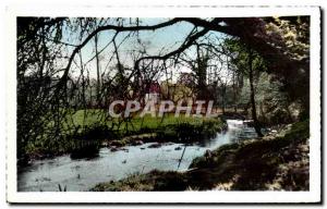 Old Postcard Normandy Picturesque Contre Jour on the river