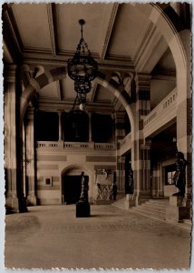 Charleroi Hall D'Entree De L'Universite Du Travail Hall Real Photo RPPC Postcard