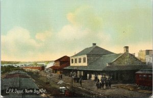 CPR Depot North Bay Ontario ON Railway Train Station Unused Onge Postcard H6