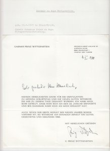 Prince Casimi zu Sayn-Wittgenstein, Original Autograph, Royalty, Germany (L6488)