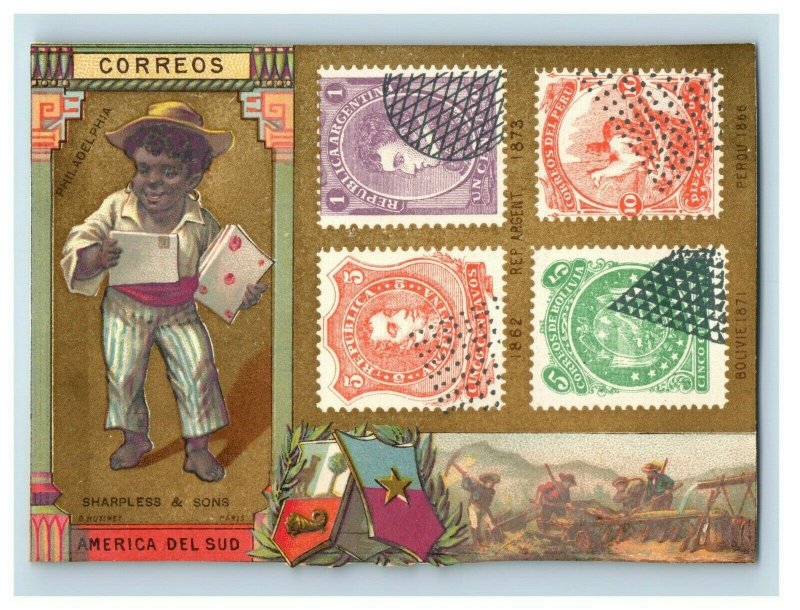 1880s Sharpless & Sons Dry Goods Postage Stamps Various Countries Lot Of 8 P212