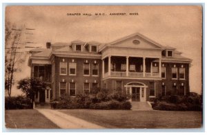 1938 Draper Hall M.S.C. Exterior Building Amherst Massachusetts Vintage Postcard