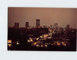 Postcard Breathtaking View of Indianapolis Skyline at Night Indiana USA