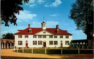 Vtg Virginia VA West Front of Mount Vernon Home of George Washington Postcard