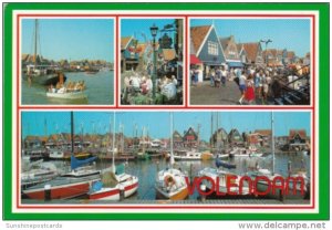 Netherlands Volendam Harbor and Village Scene