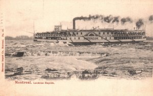 Vintage Postcard 1903 Lachine Rapids Sovereign Boat Vessel Montreal Canada