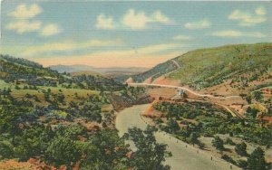 1940s New Raton Pass Highway New Mexico Southwest Teich linen Postcard 9762