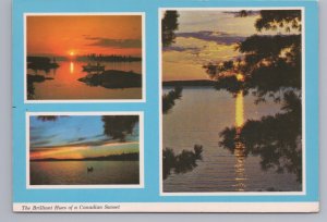 The Brilliant Hues Of A Canadian Sunset, The Flaming Sky, Multiview Postcard