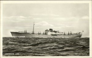 Johnson Line Steamship M/S Los Angeles Real Photo Postcard