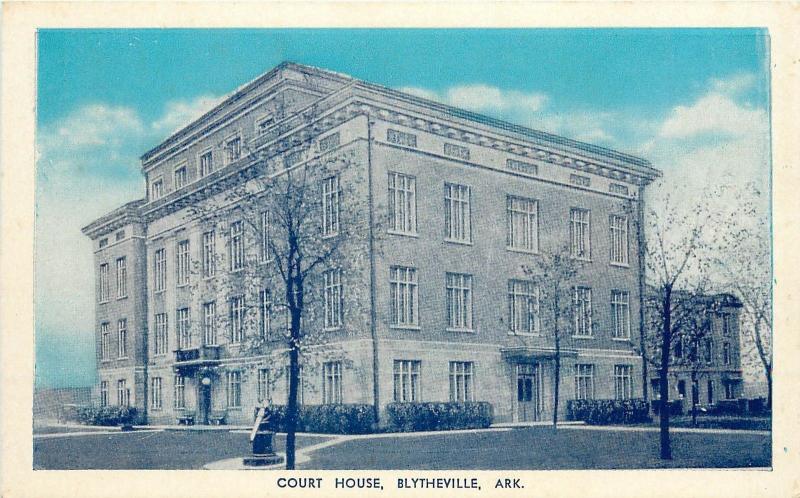 1915-1930 Postcard; Court House, Blytheville AR Mississippi County Unposted