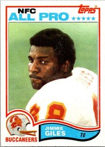 1982 Topps Football Card Jimmy Giles Tampa Bay Buccaneers sk8705