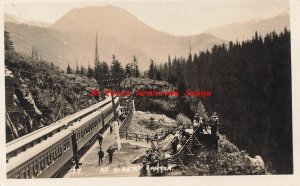 Canada, British Columbia, Albert Canyon, RPPC, Railroad Train, Harmon Photo