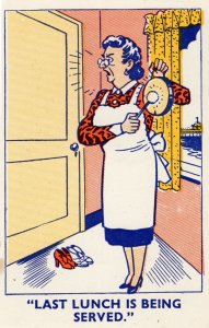 Hotel Kitchen Dinner Cook Last Meal Orders Old Comic Humour Postcard