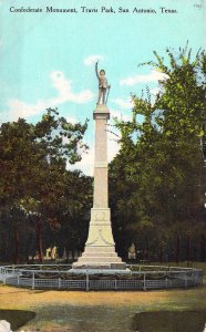 c.'11, Civil War, Confederate Monument,Travis Park, San Antonio,TX, Old Postcard