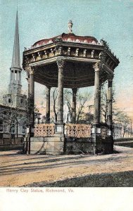 RICHMOND, Virginia VA   HENRY CLAY STATUE  Columned Pavilion  ca1900's Postcard