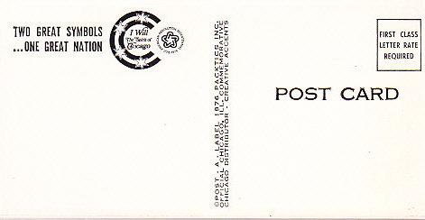 US - Chicago Bicentennial Peel and Stick Post Card