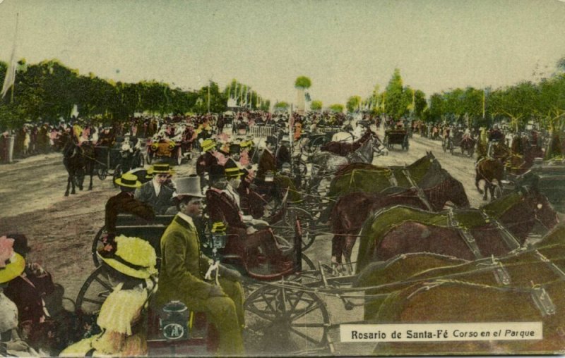 argentina, ROSARIO DE SANTA FÉ, Corso en el Parque, Horse Carts (1910s)